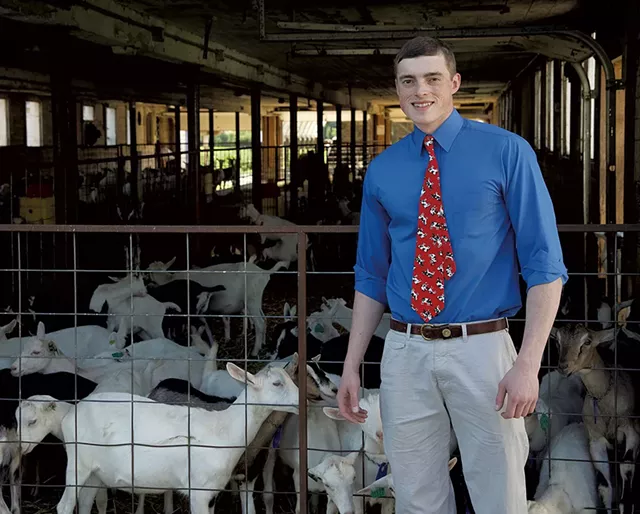 Jay Hooper on his family's goat farm