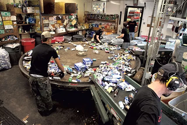 Sorting bottles and cans at Winooski Beverage Center - MATTHEW THORSEN