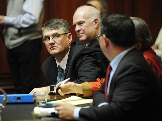 From left, Rep. Don Turner, Sen. Joe Benning and their attorney, Rep. Janssen Willhoit. - STEFEN HARD