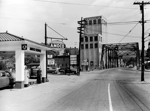 1950s photo of the Amoco station - COURTESY OF THE VERMONT HISTORICAL SOCIETY