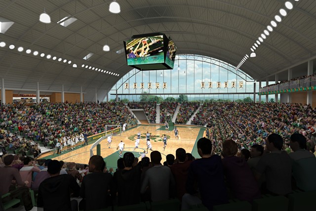 Renderings of the proposed event center - COURTESY OF UVM