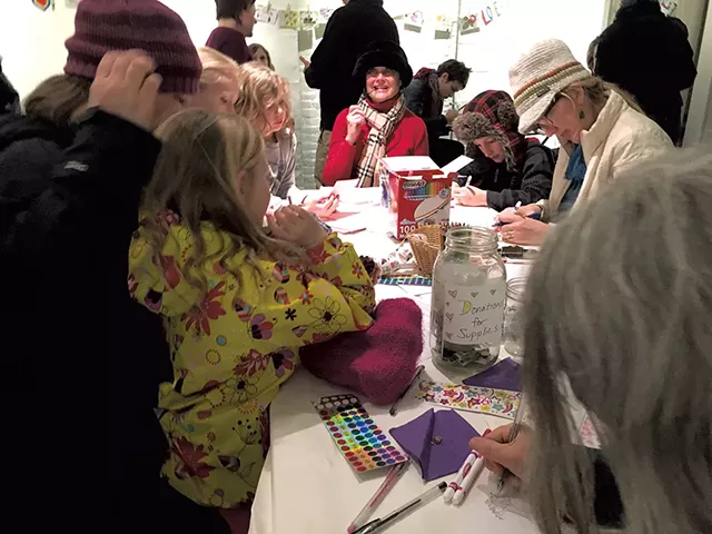 Postcard-making session at Catherine Dianich Gallery - ANN BEDICHEK BRADEN