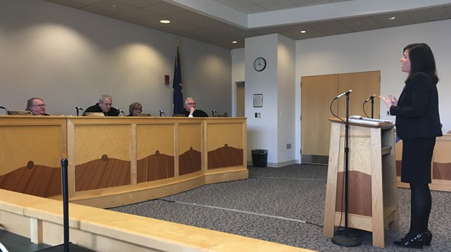 Deputy Chittenden County State's Attorney Aimee Griffin argues before the Vermont Supreme Court.