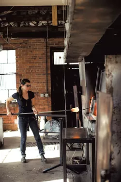 Alissa Faber blowing glass - PHOTOS COURTESY OF KELLY DUDASH