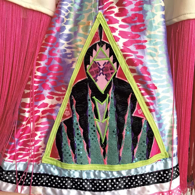 Detail of "Girl's Fancy Dancing Dress"by Takara Mathews - COURTESY OF TAKARA MATHEWS