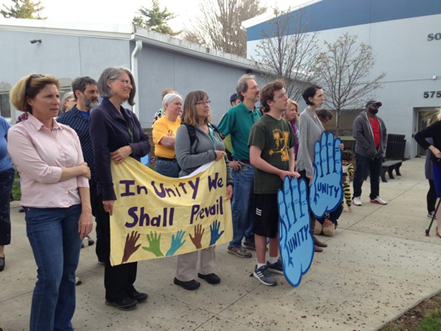 People at Wednesday's vigil in South Burlington - MOLLY WALSH