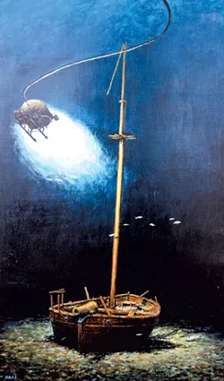 "Discovery of Spitfire" painting by Ernie Haas - COURTESY OF LAKE CHAMPLAIN MARITIME MUSEUM