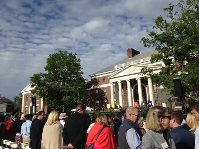 Families gather at the University of Vermont green Sunday morning for graduation. - MOLLY WALSH/SEVEN DAYS
