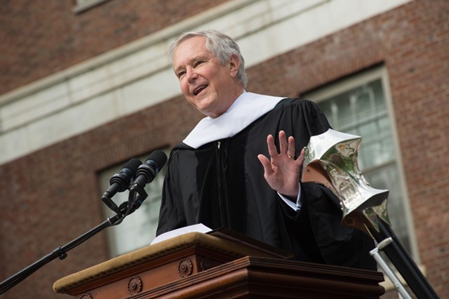 James Fallows gives the commencement address at UVM Sunday morning. - COURTESY UVM/SALLY MCCAY
