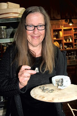 Melissa Hoffman with her nut-milk cheese - SUZANNE PODHAIZER