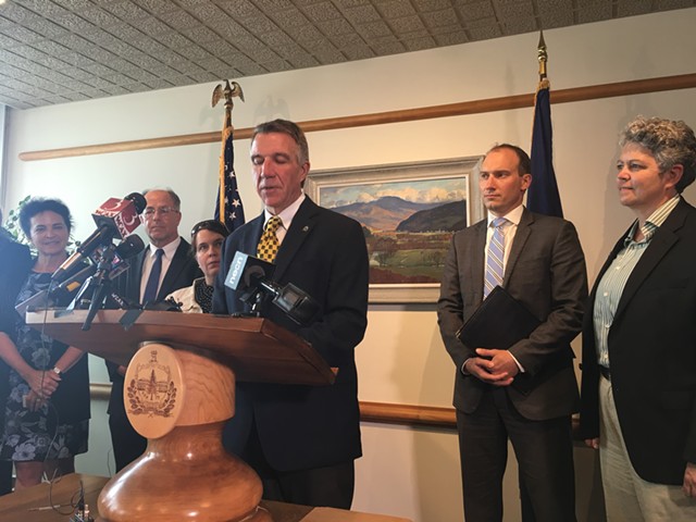 Gov. Phil Scott with members of his Climate Action Commission - JOHN WALTERS