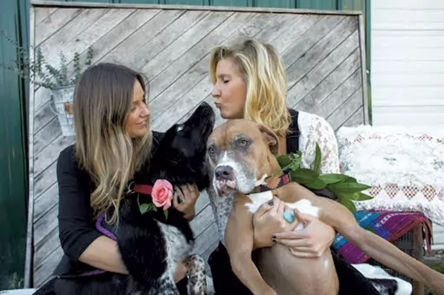 Chelsea and Katie with their dogs - ROCKET