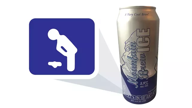 Stewart's store-brand discount lager, Mountain Brew Beer Ice