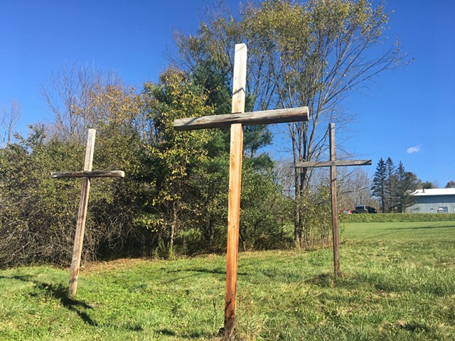 Crosses on the hillside in Randolph - SADIE WILLIAMS