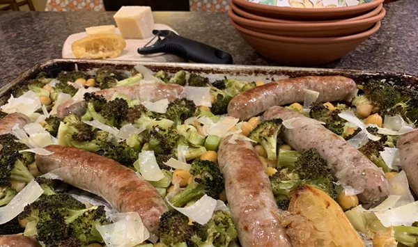 Home on the Range: Sheet-Pan-Roasted Sausages, Broccoli and Chickpeas with Lemon and Parmesan