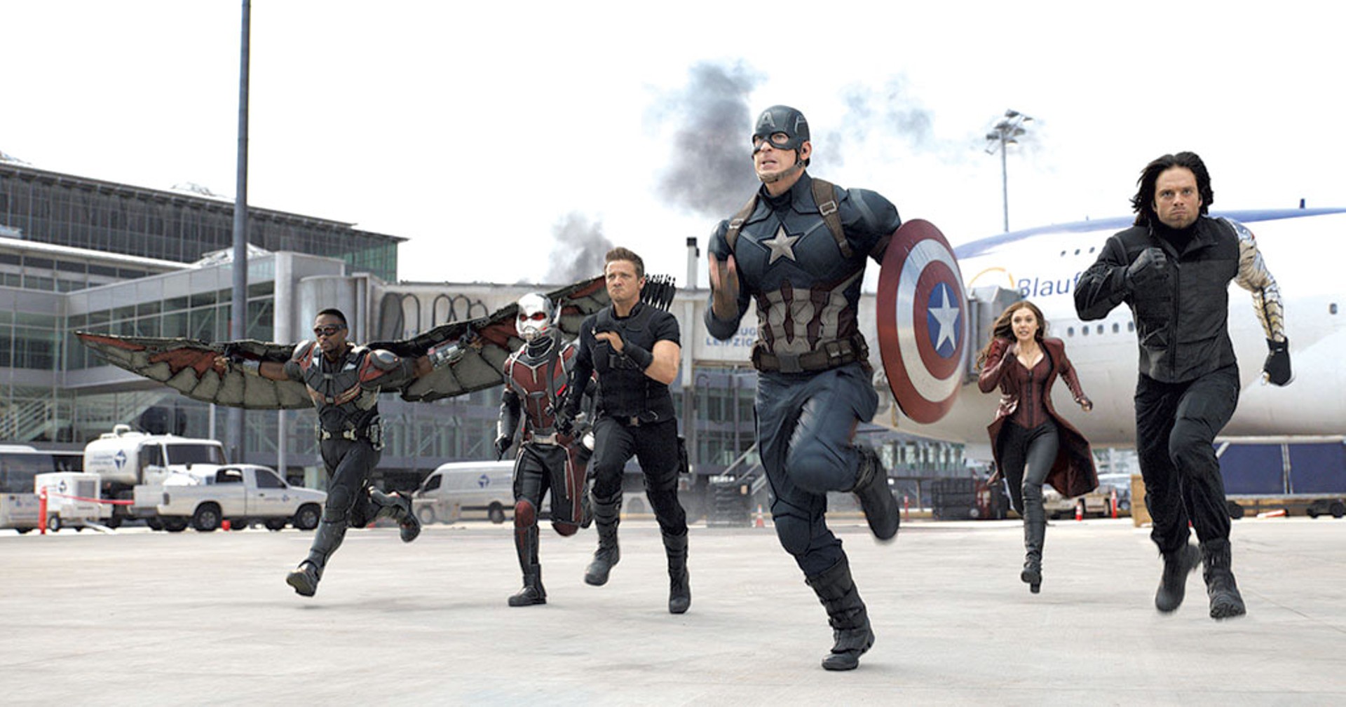 CIVIL DISOBEDIENCE The Avengers split in two — with Team Captain America pictured — in the latest Marvel superhero epic.