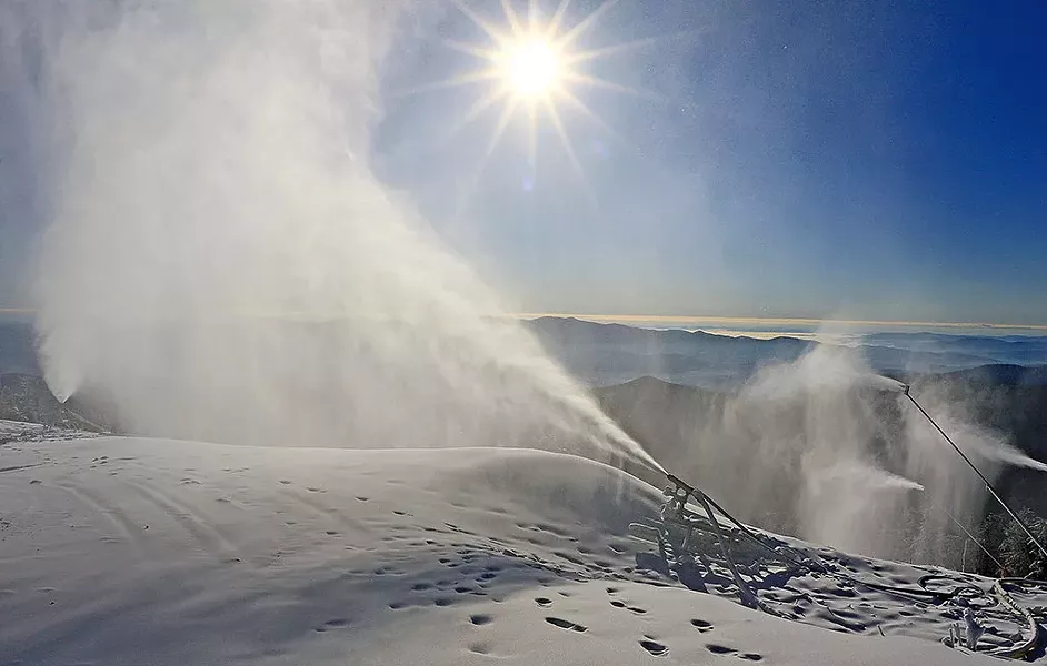 Snowmaking at Stowe last week - COURTESY OF STOWE MOUNTAIN RESORT