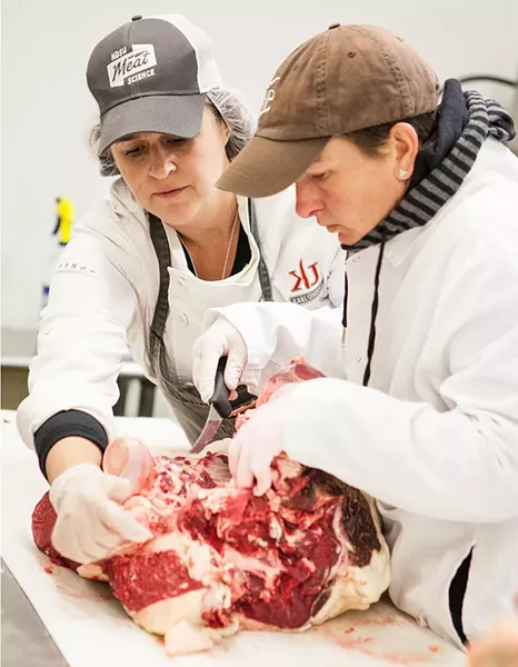 Kari Underly (left) teaching former Vermont farmer, Fiona Harrar - COURTESY OF JILLIAN CURRAN PHOTOGRAPHY