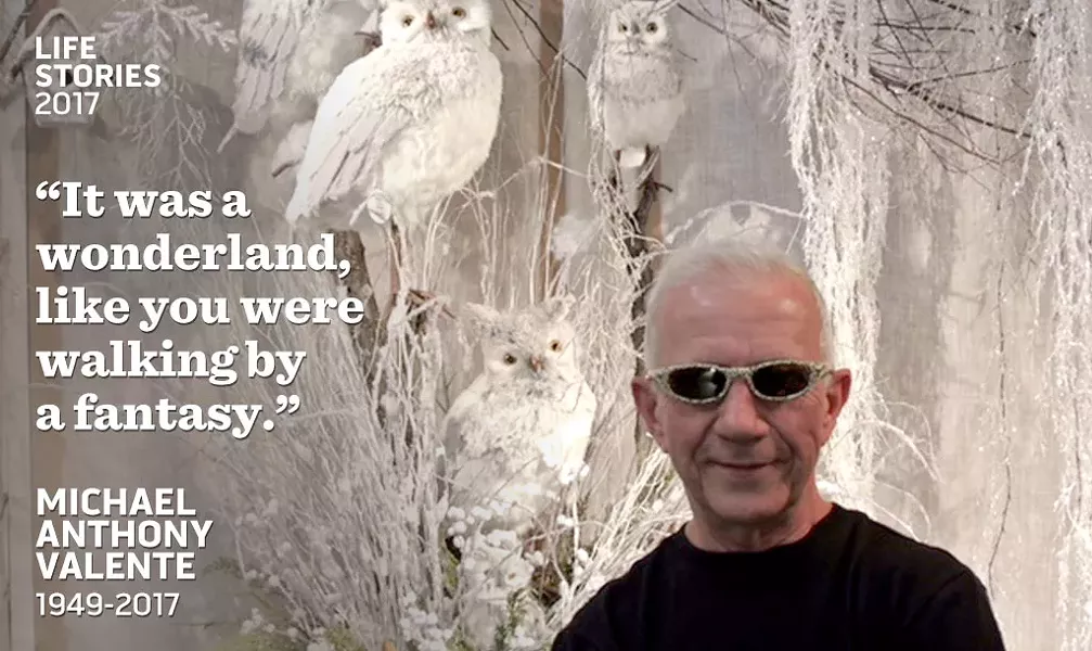 Michael Valente in front of one his displays