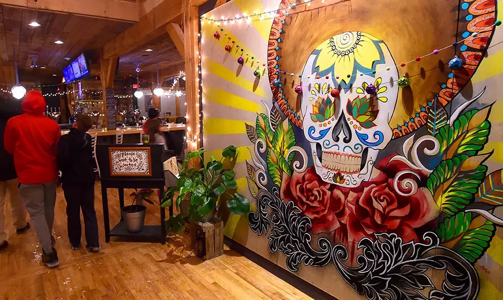 El Día de los Muertos mural at Tres Amigos - JEB WALLACE-BRODEUR