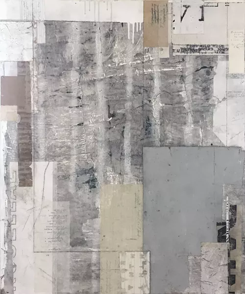 Untitled collage/mixed media on plywood by Matthew Monk - IMAGES COURTESY OF MATTHEW MONK