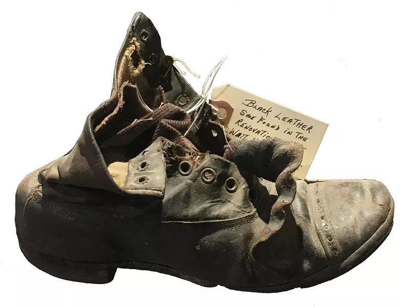 A leather shoe found during restoration of the General Wait House - SADIE WILLIAMS