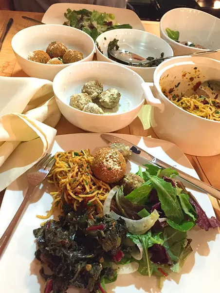 Spaghetti dinner at Sweet Simone's Monday Night Eats - SALLY POLLAK