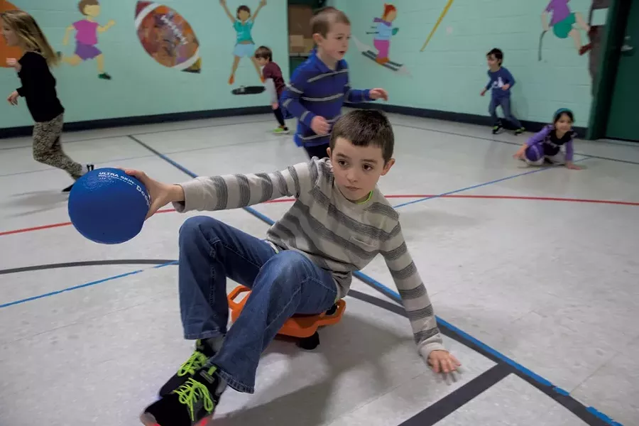 PE class at Richmond Elementary School - JAMES BUCK