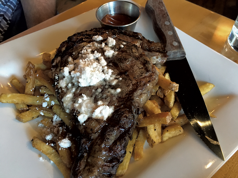 Steak frites with bacon powder at Allium - MELISSA PASANEN