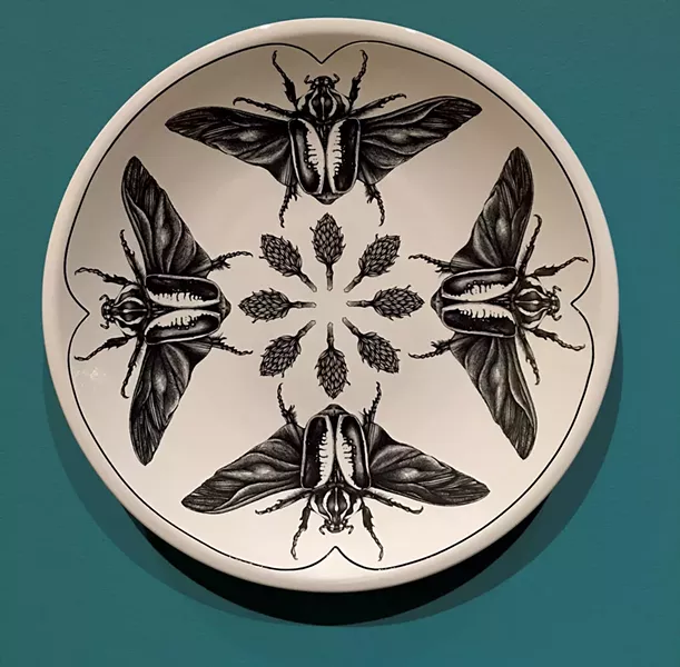 "Goliath Beetle Open Wing Platter" by Laura Zindel - COURTESY OF SHELBURNE MUSEUM