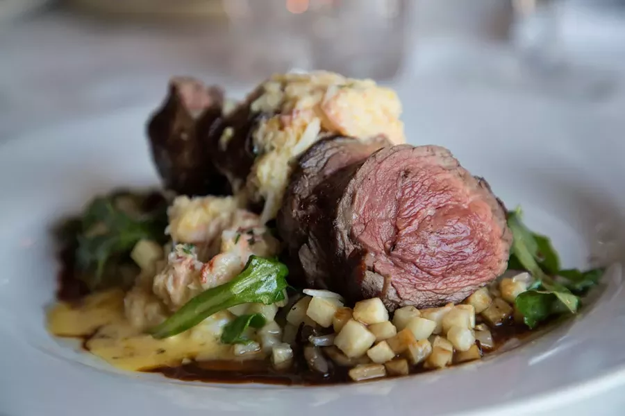 Steak à la Oscar at Downtown Grocery - TOM MCNEILL