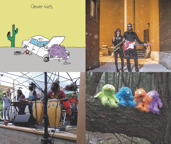 Clockwise from top left: Clever Girls, Matt the Gnat and the Gators, Be-er and Sabouyouma