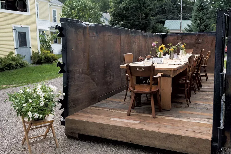 The dumpster setting of Waterbury's Salvage Supperclub - MICHAEL VERILLO