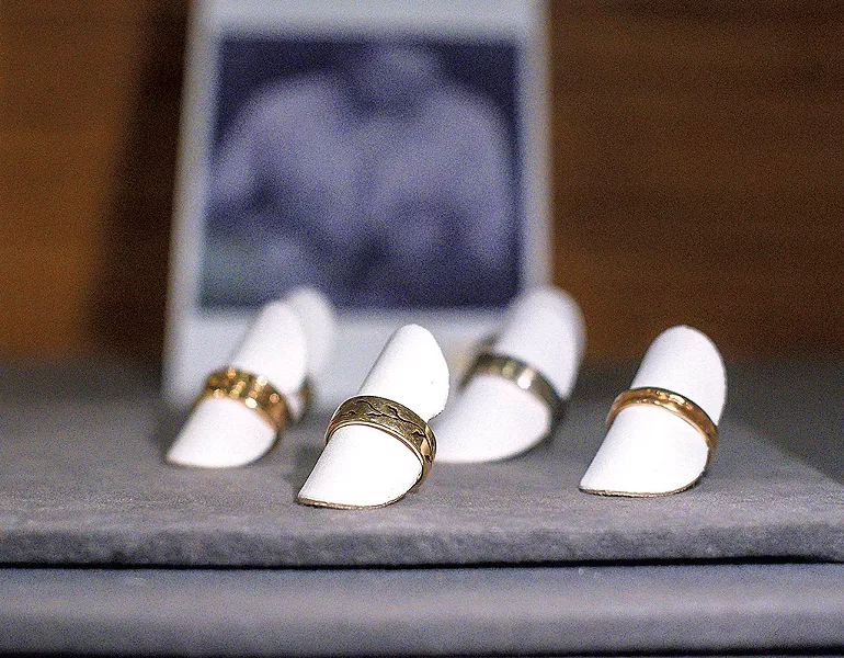 Wedding rings at Fire & Metal - GLENN RUSSELL