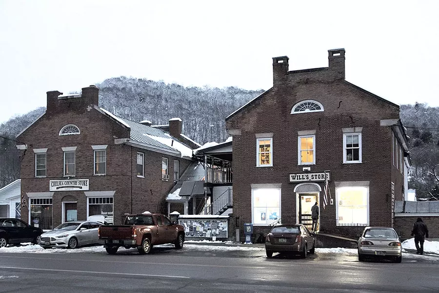 Chelsea's twin storefronts: the former Chelsea Country Store and Will's Store - DYLAN KELLEY