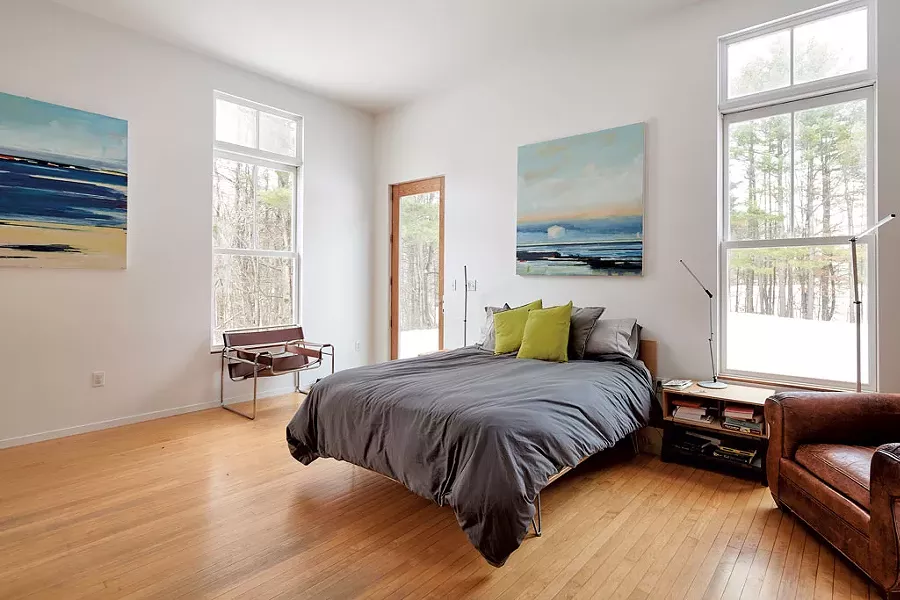 Master bedroom with paintings by Sara Katz - BEAR CIERI