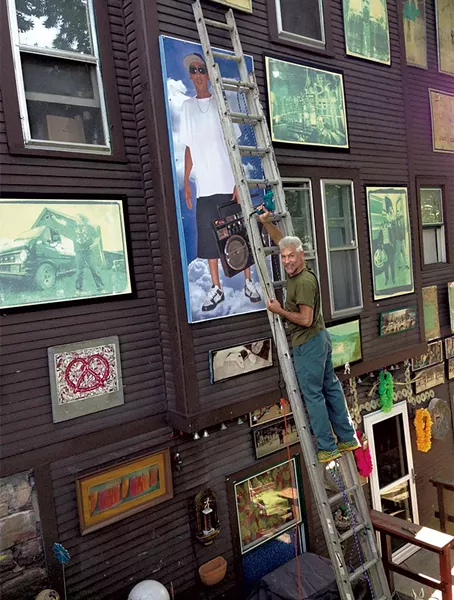 Matt mounting an Andy "A_Dog" Williams memorial at "the Compound" in Burlington - MICHAEL SIPE