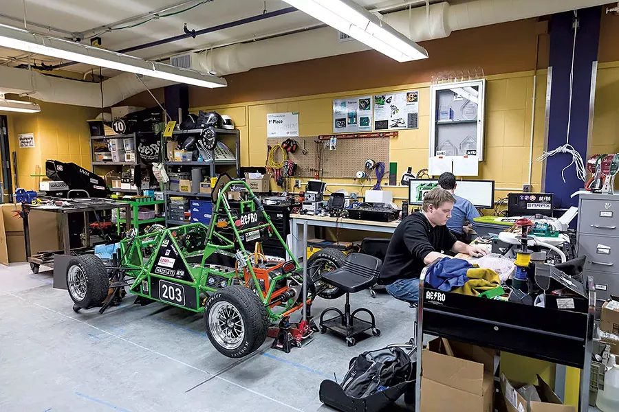 Students at work on a project in Votey Hall - OLIVER PARINI
