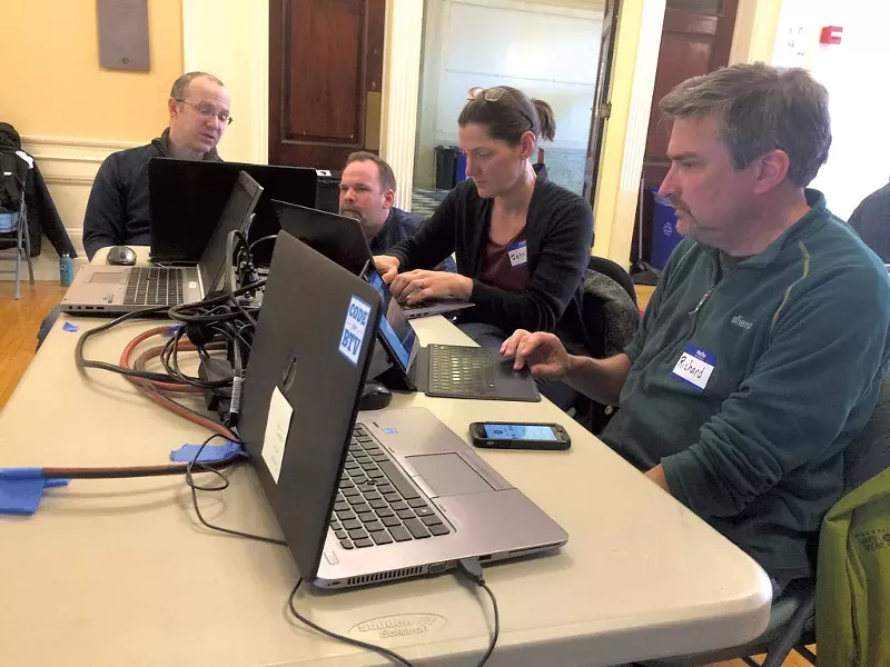 Participants working at Open Data Day - ERIK ESCKILSEN