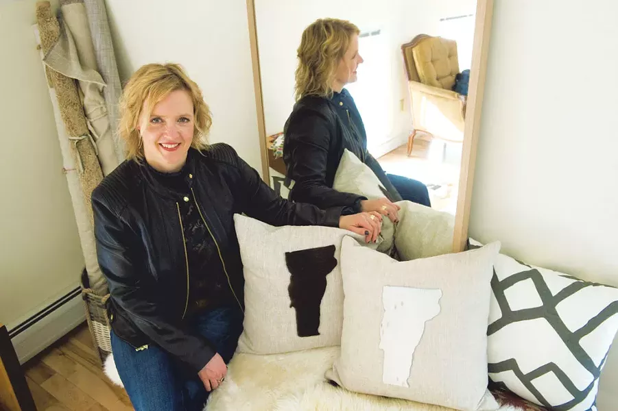 Interior designer Teri Maher at her studio in Waterbury - JEB WALLACE-BRODEUR