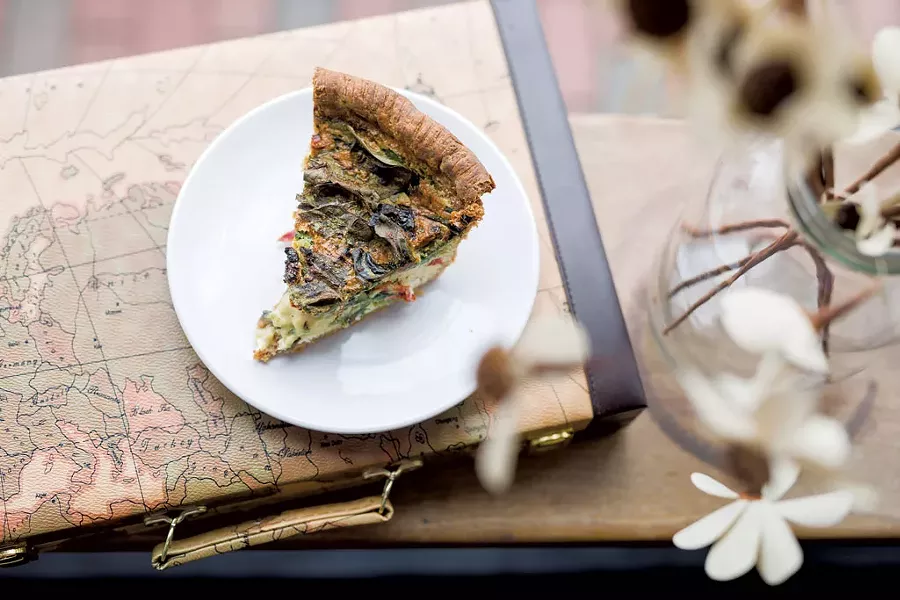 Spinach, tomato and ricotta quiche at Sweet Babu - OLIVER PARINI