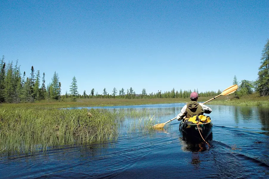 Phil Brown paddling Shingle Shanty Brook - COURTESY OF SUSAN BIBEAU