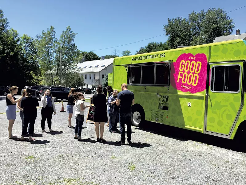 The Good Food Truck at a soft-opening at HMC advertising in Richmond, which donated design work for the truck - THE GOOD FOOD TRUCK