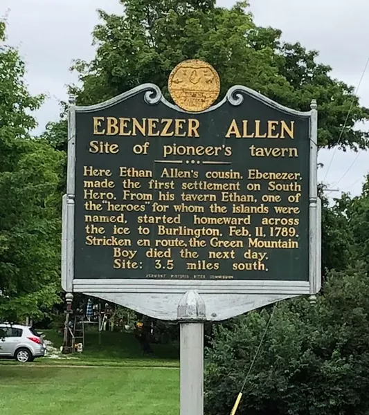 Roadside Historic Marker - COURTESY OF SOUTH HERO HISTORICAL SOCIETY