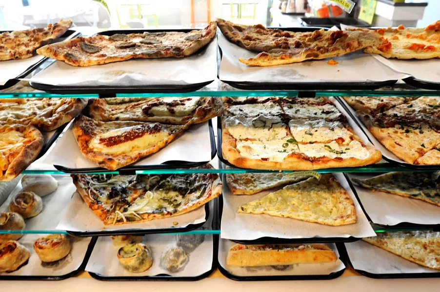 Slice case at Pizza on Main - JEB WALLACE-BRODEUR