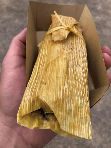 Tamale from Gracie's Tamales and Burritos - DAVID HOLUB