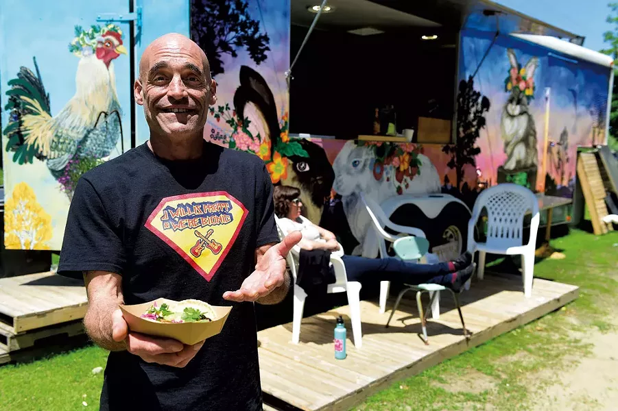 Adam Woogmaster at the Chez Mami Catering food truck - JEB WALLACE-BRODEUR