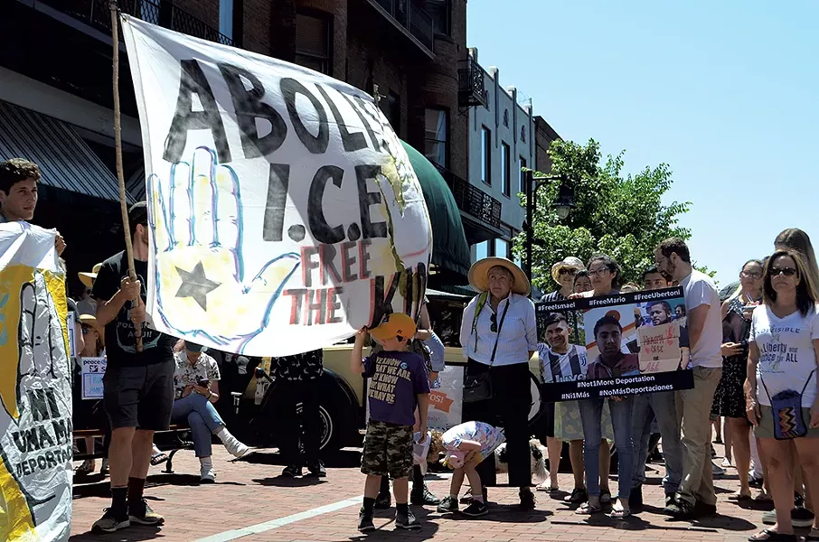 The July 2 rally on Church Street - DEREK BROWER