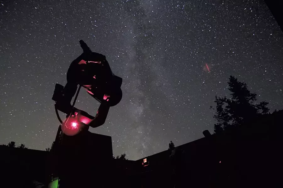A telescope in the Adirondack Sky Center observatory