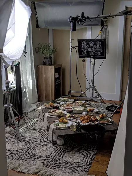 Behind the scenes at a Vermont Creamery holiday shoot - COURTESY OF CAREY NERSHI